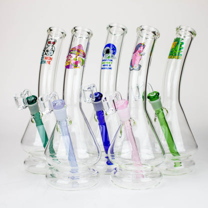 12" 2-in-1 Beaker Glass Bong - Cartoon Design_5