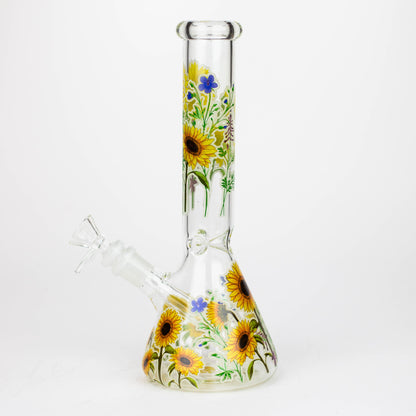 10" Glow in the dark Glass Bong With Flower Design [BH1061/062]_5