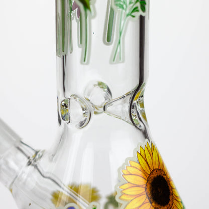 10" Glow in the dark Glass Bong With Flower Design [BH1061/062]_7