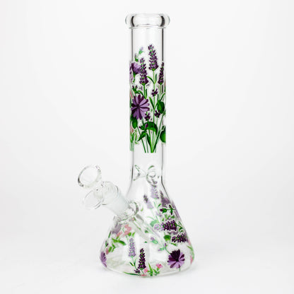 10" Glow in the dark Glass Bong With Flower Design [BH1061/062]_3