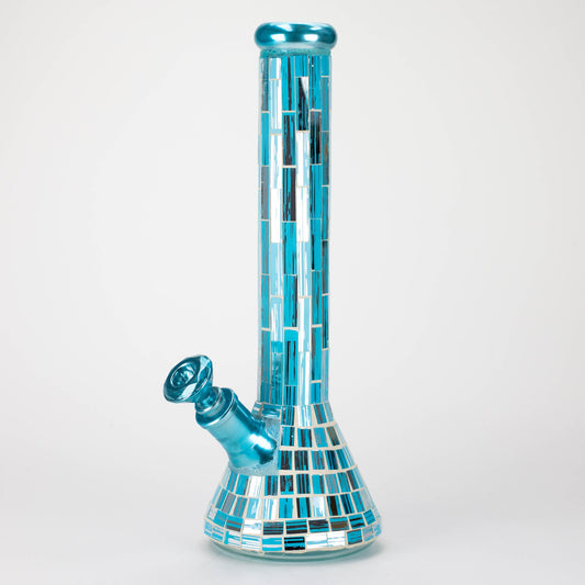 15.5" Mosaic 7mm glass beaker bong with tree arm percolator [MSAK-1]_0
